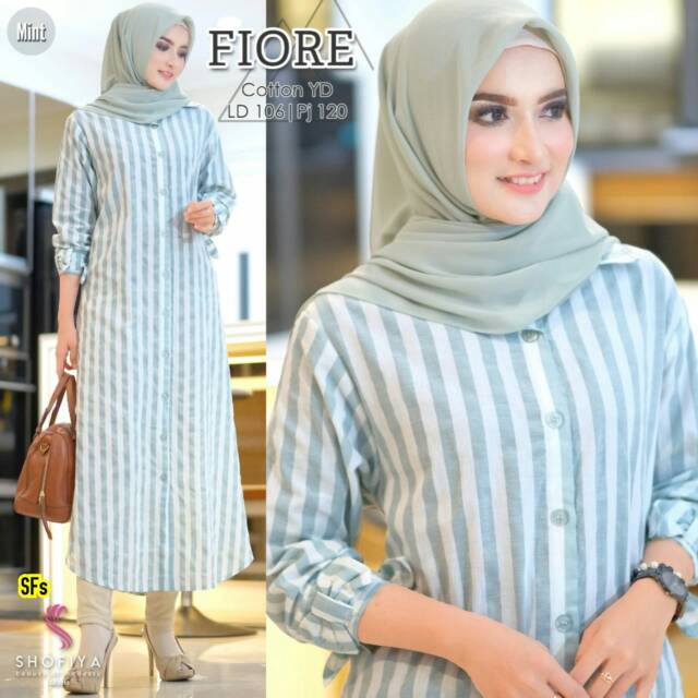 Tunik Motif Garis/Tunik Wanita Muslimah/ Tunik Wanita Modern