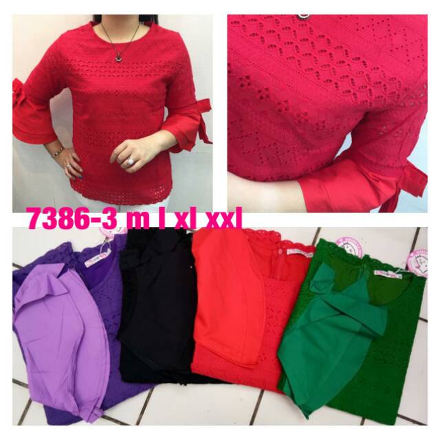 😍HS😍Blouse Chibi Katun Bolong 7386-3