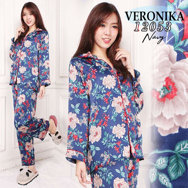 BAJU  TIDUR PIYAMA VERONIKA MOTIF CANTIK MAXMARA ADEM
