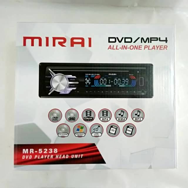 Head Unit DVD Player Single Din MIRAI MR 5238 DVD/MP4 All In One Player