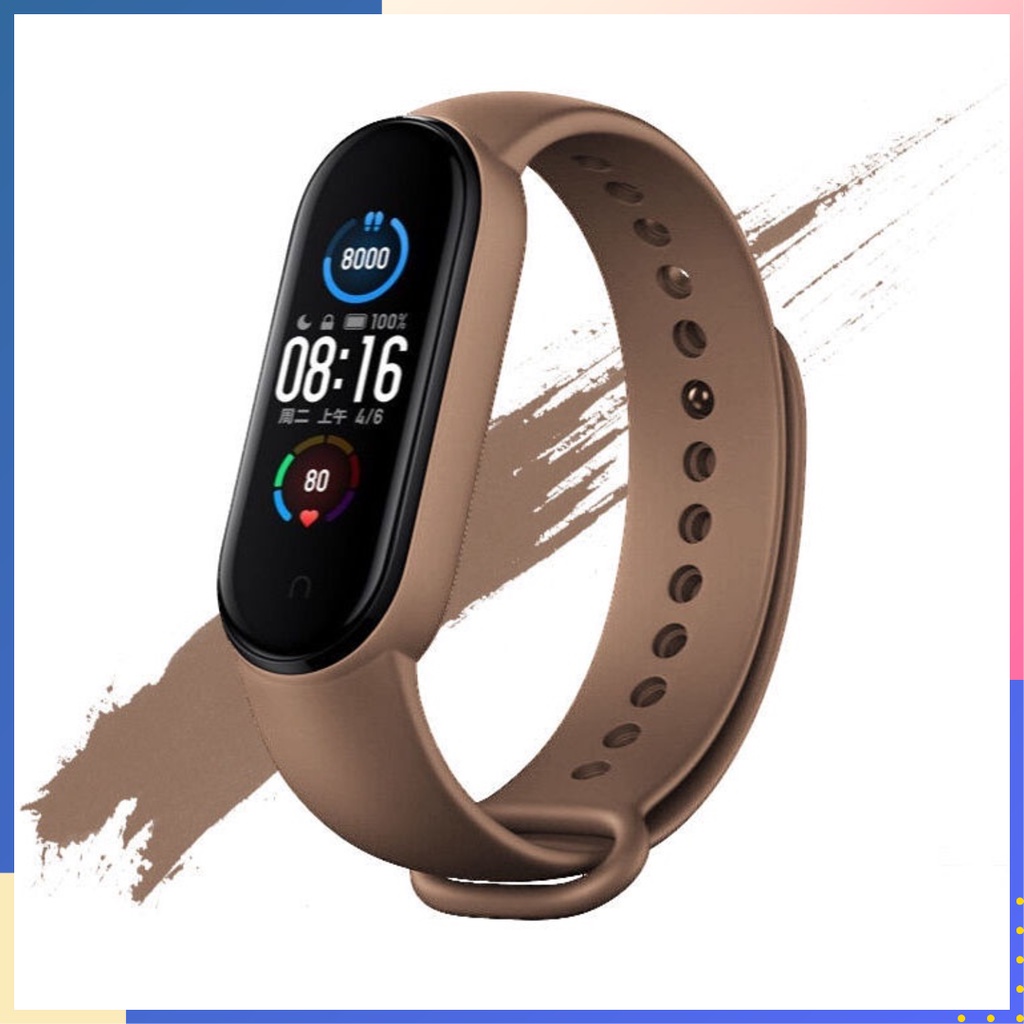 Tali Strap Gelang Silikon Untuk Xiaomi Band 3 4 5 6 Motif Polos