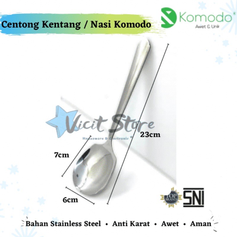 Centong Sayur / Centong Kentang Stainless Komodo 23cm