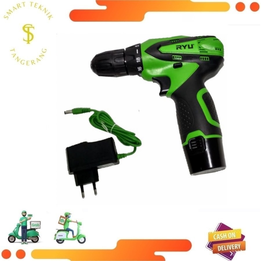 BERGARANSI  Bor cas baterai cordless RCD 12_v RYU TEKIRO/bor baterai cas bor tanpa kabel