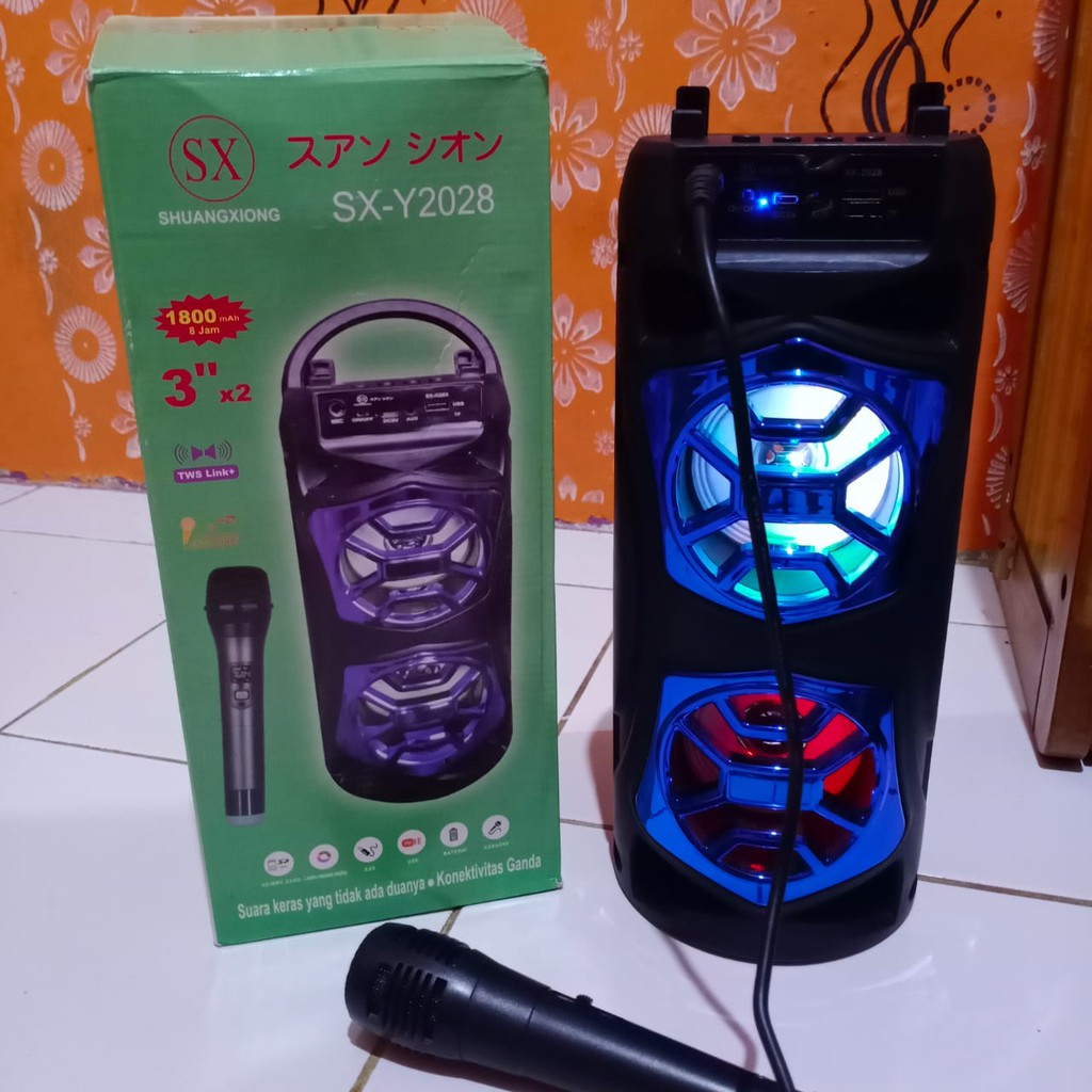 COD SPEAKER BLUETOOTH SX-Y2028 FREE MIC KARAOKE SUPER BASS