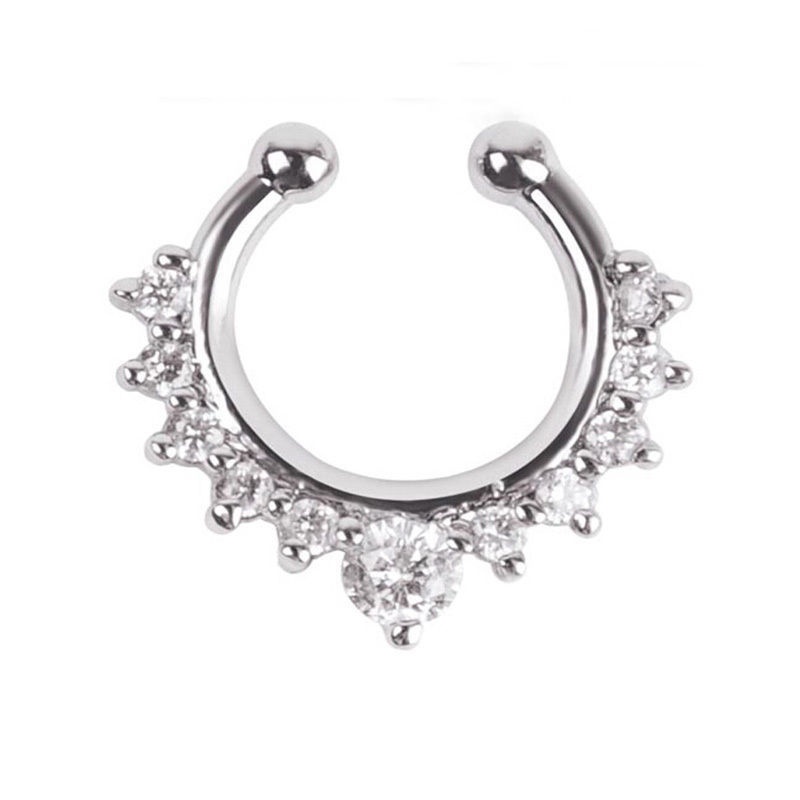 【COD Tangding】1PC Fake Septum Clicker Nose Ring Non Piercing Hanger Clip On Jewelry