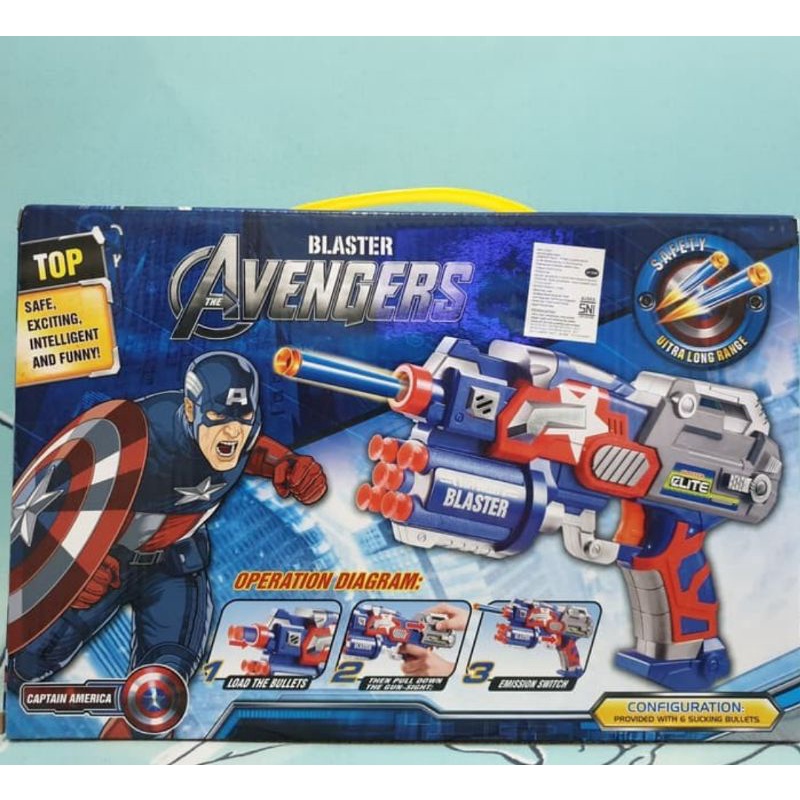 Mainan anak pistol Super Hero Avengers Blaster