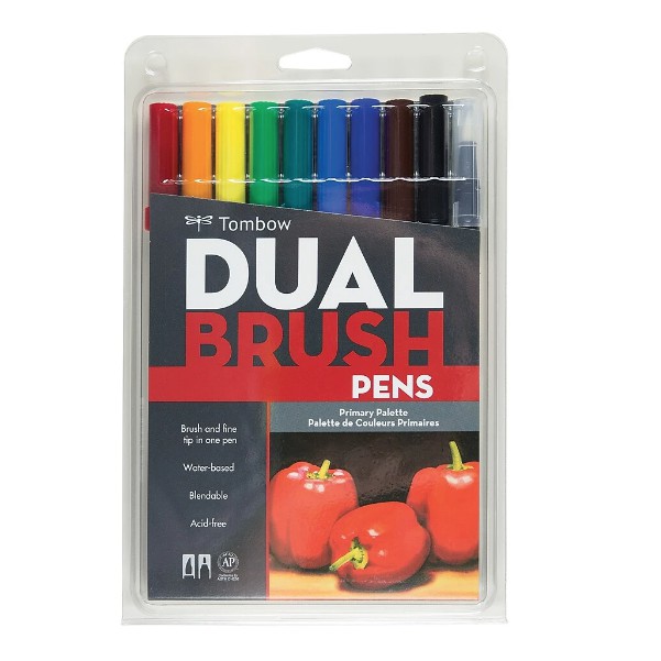 Tombow Dual Brush Pens Set - Primary