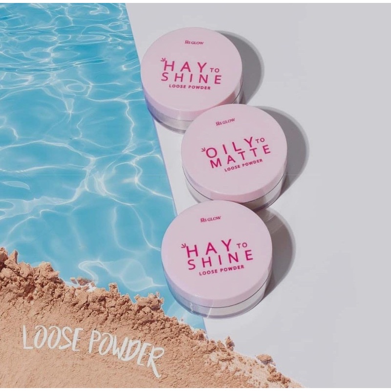 Ms glow loose powder hay to shine natural haytoshine ivory dan oily to matte anti sebum bedak tabur msglow beauty ms cosmetics-8