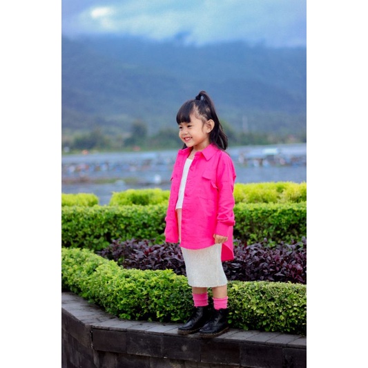 Oversize Kids by Keenanthi / Kemeja Oversize Anak / Kemeja Fuschia Anak