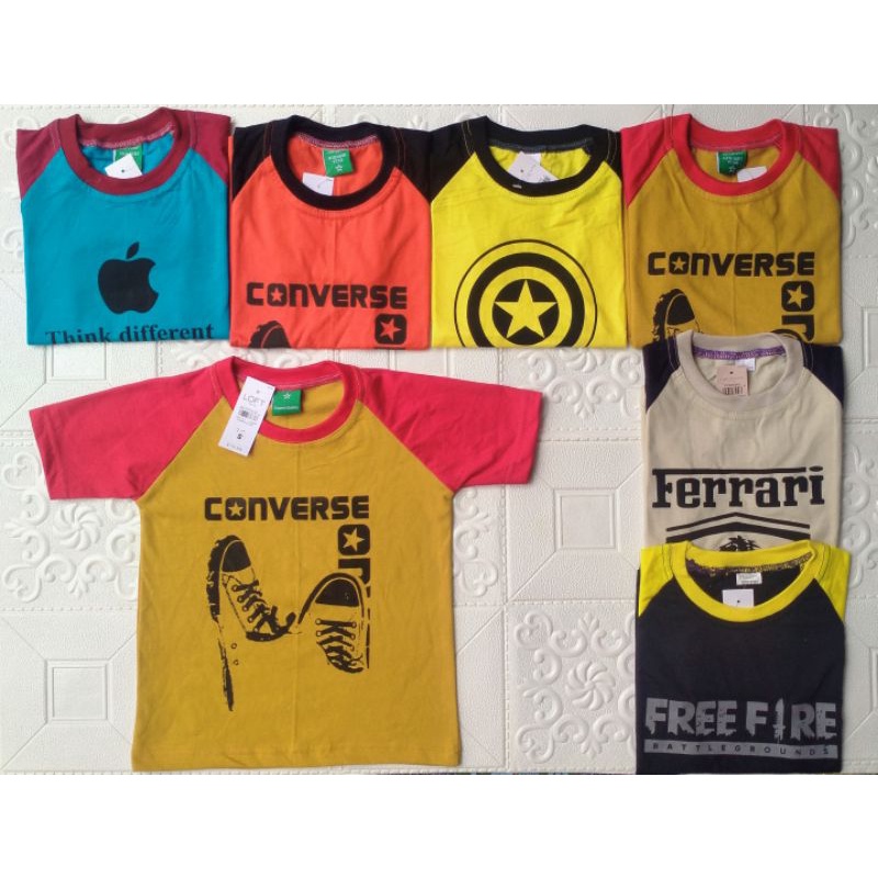 KAOS RAGLAN ANAK TERMURAH 1-9 TAHUN