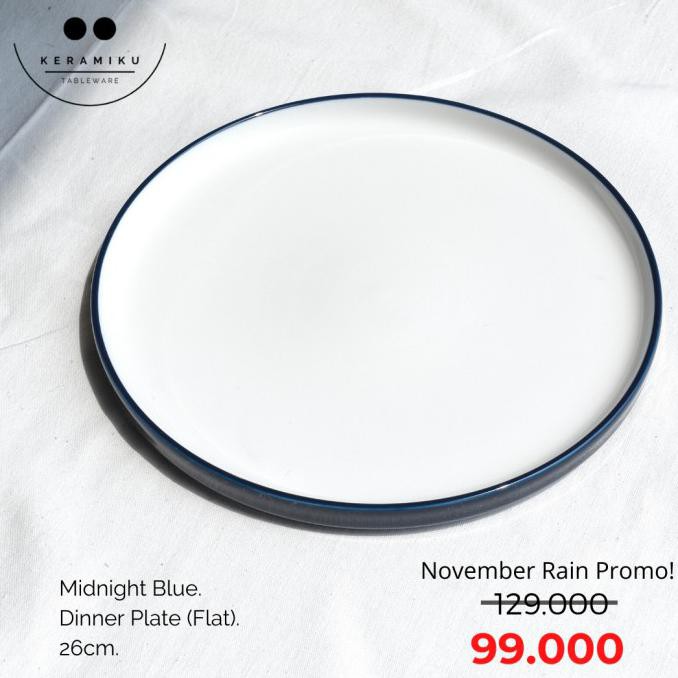 MIDNIGHT BLUE DINNER PLATE PIRING MAKAN KERAMIK TABLEWARE SET