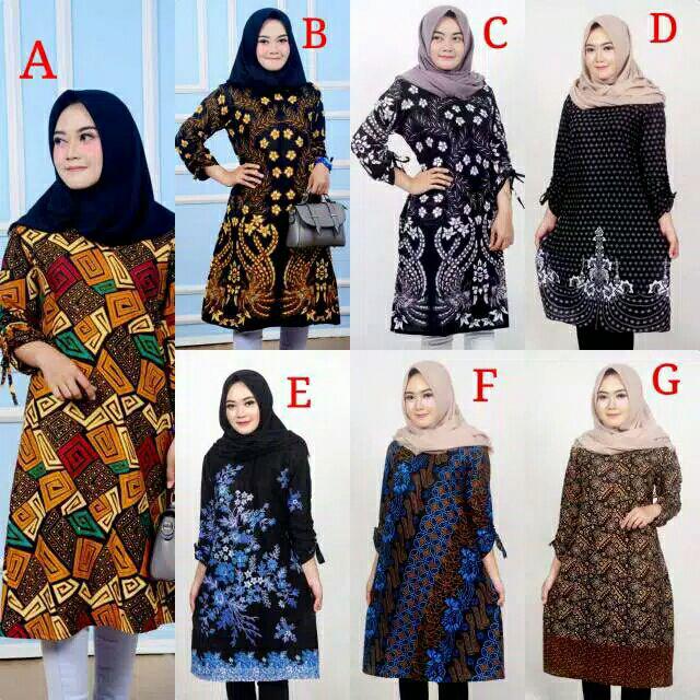Terlaris Serut Genes Jelita Tunic Navbor Yelbor Whitbor Creambor Tunik Batik Modern Hrb030 Dolbi