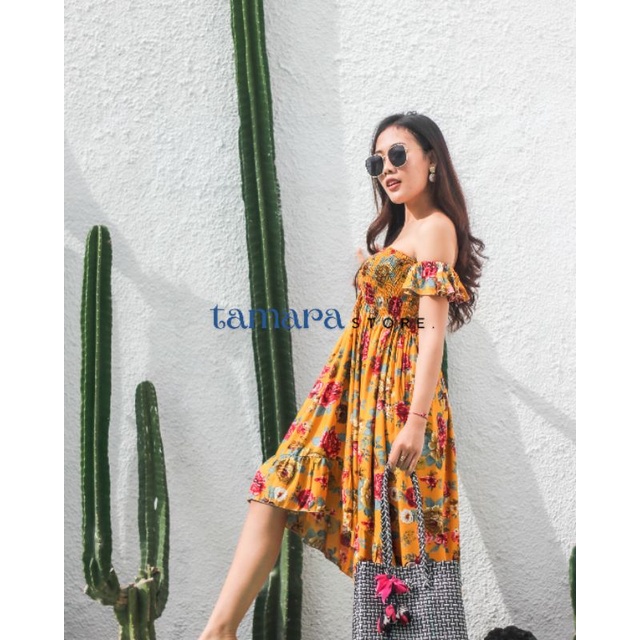 NABI DRES SABRINA LONG DRESS TERUSAN RUFLE CASUAL MIDI