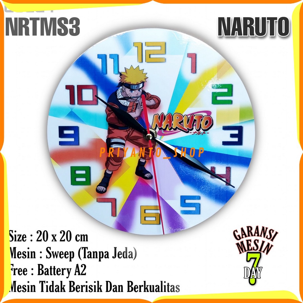 Jam Dinding Karakter Anime Animasi Naruto Mesin Halus Tidak Berisik