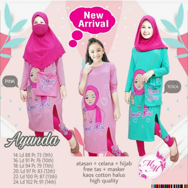Ayunda Set Original NsK // Warna Pink dan Tosca //