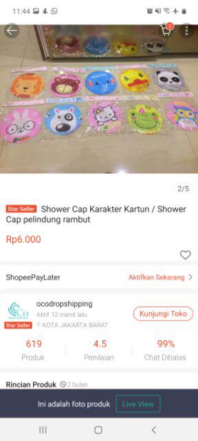 Shower Cap Karakter Kartun / Shower Cap Pelindung Rambut