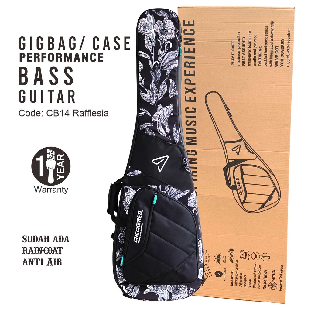 GIGBAG TAS GITAR BASS CB14 RAFFLESIA PRINTS PERFORMANCE CHECKERED