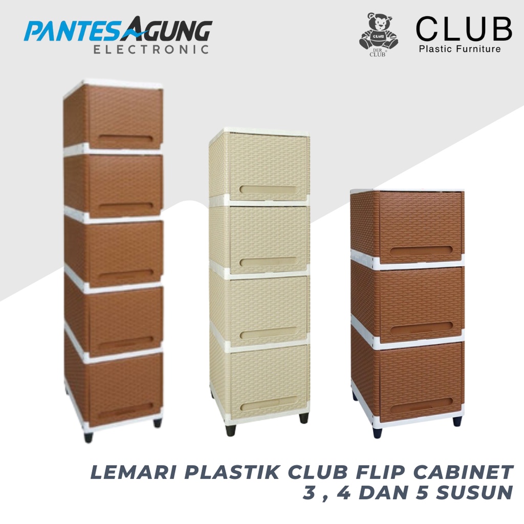 Lemari Plastik Club Flip Cabinet 3 , 4 dan 5 susun