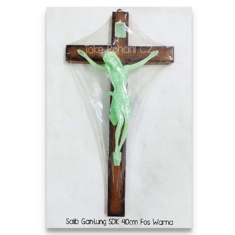 Salib Gantung SDK 40cm Fosfor Warna B24 - Salib Dinding - Salib Gantung Fosfor
