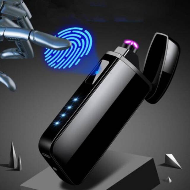 Terbaik Korek Api Elektrik Plasma Touch Sensor Fingerprint - Sidik Jari Elegant Design