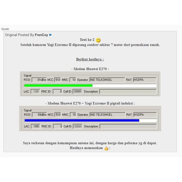 Antena Yagi Extreme III Ekonomis up 30km for Bolt 4G LTE ZTE MF90 BMMS