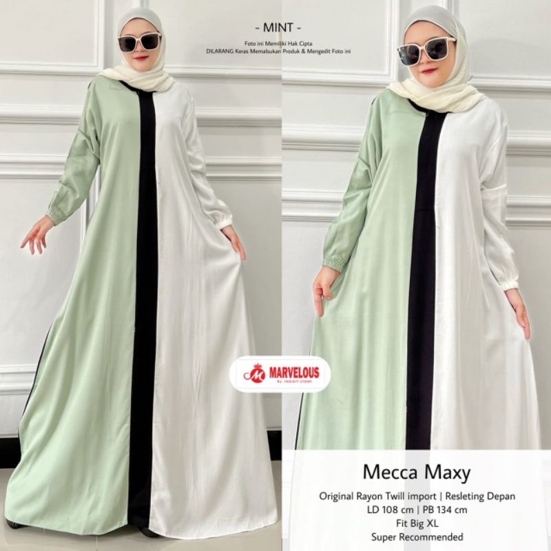 MECCA MAXY BY MARVELOUS (DRESS MUSLIMAH) Dress wanita katun rayon twill premium