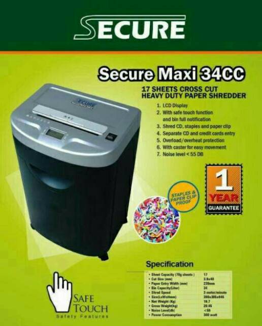 SECURE MAXI 34CC - Mesin Penghancur Kertas / Paper Shredder #Best Product &amp; High Quality  #ORIGINAL