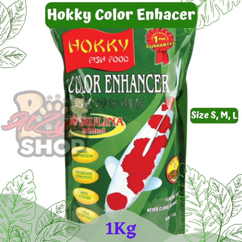 HOKKY PAKAN KOI, MAKANAN IKAN, COLOUR ENHANCER, GROWTH, WHEAT GERM