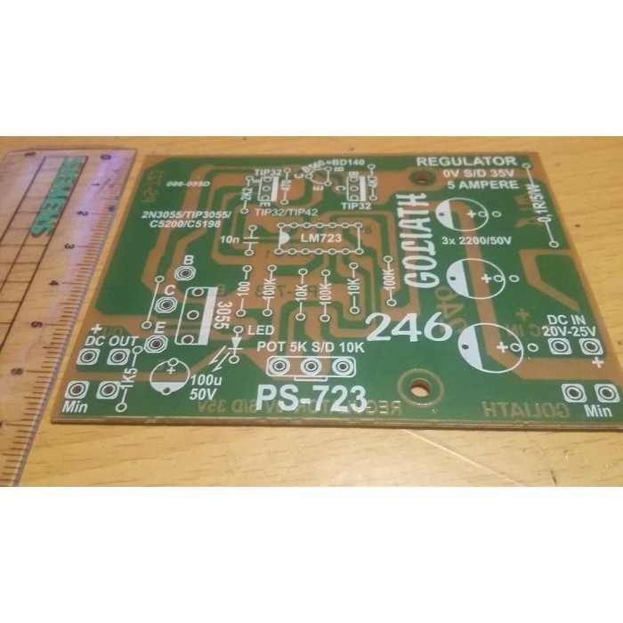 enjt0vt Pcb Variable Adjustable Voltage Regulator Lm723 Lm 723 5A 5 Ampere Rg5A4Ed