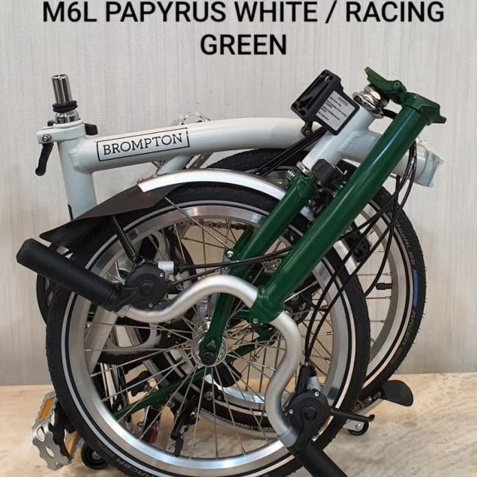 Sepeda Brompton M6L Papyrus White Green