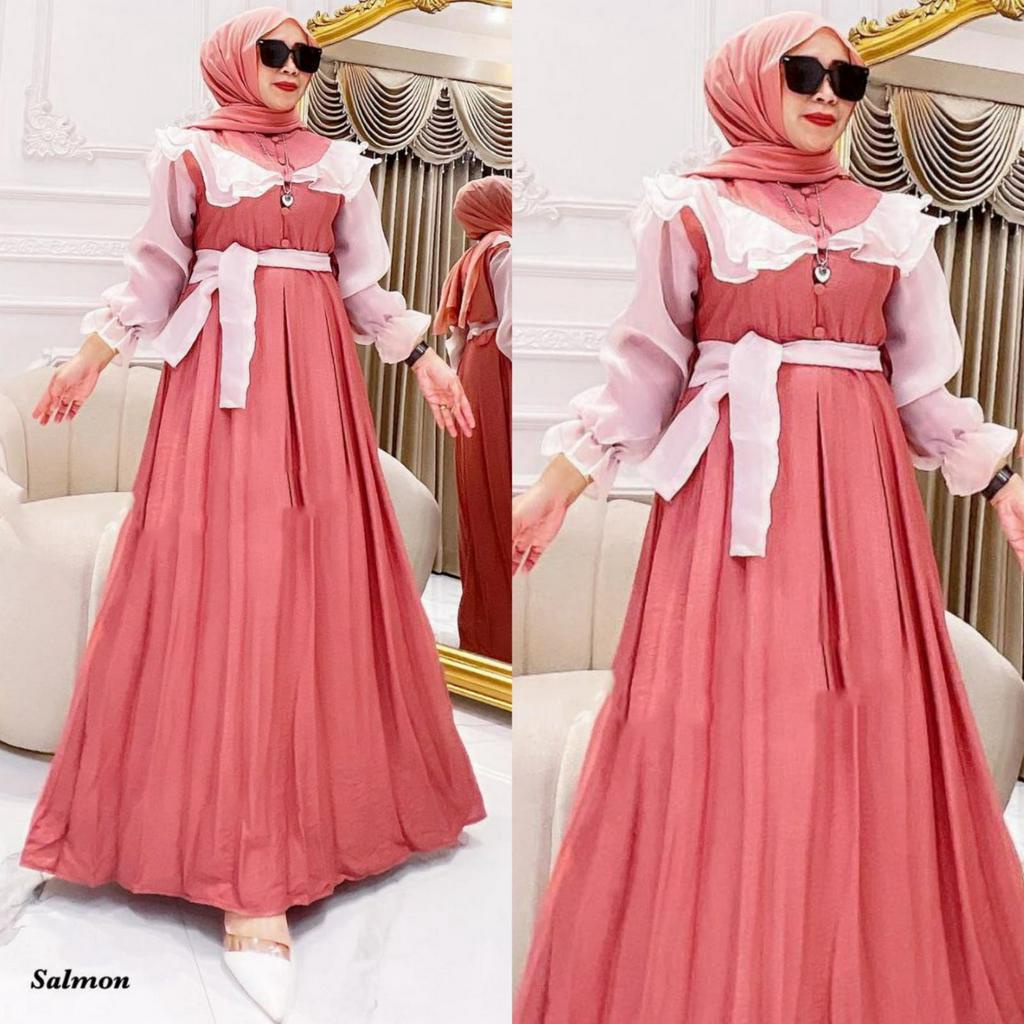 GAMIS MAXI SEILLA /GAMIS KONDANGAN LEBARAN/GAMIS BROKAT/DRESS KONDANGAN TERBARU 2022/GAUN PESTA