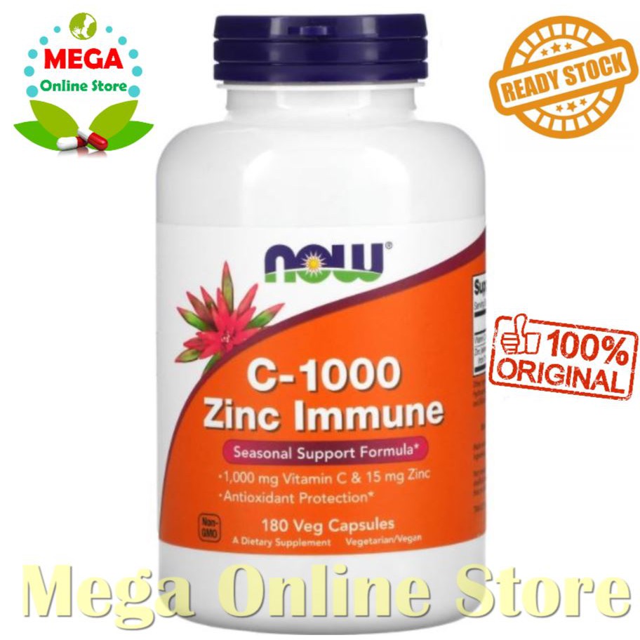 Now Foods C-1000 Zinc Immune (Vitamin C 1000 mg + Zinc 15 mg)