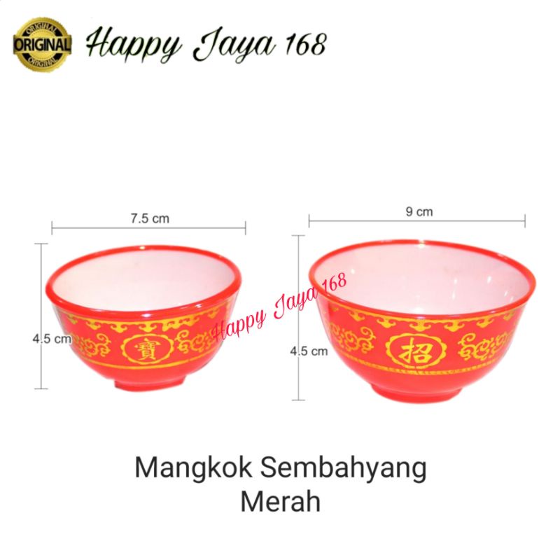 Mangkok Sembahyang Puja Plastik Merah