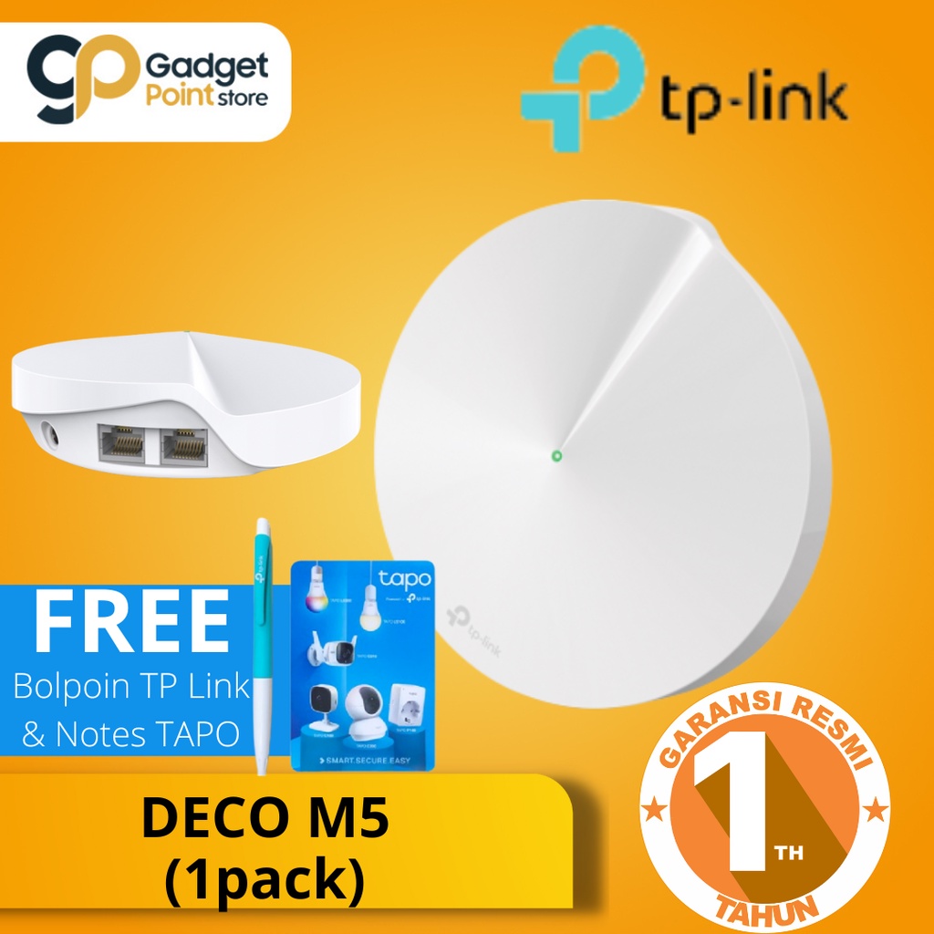 TP Link Deco M5 (1-PACK) AC1300 Home Mesh Wi-Fi System Up To 1267Mbps - Garansi 1 Tahun