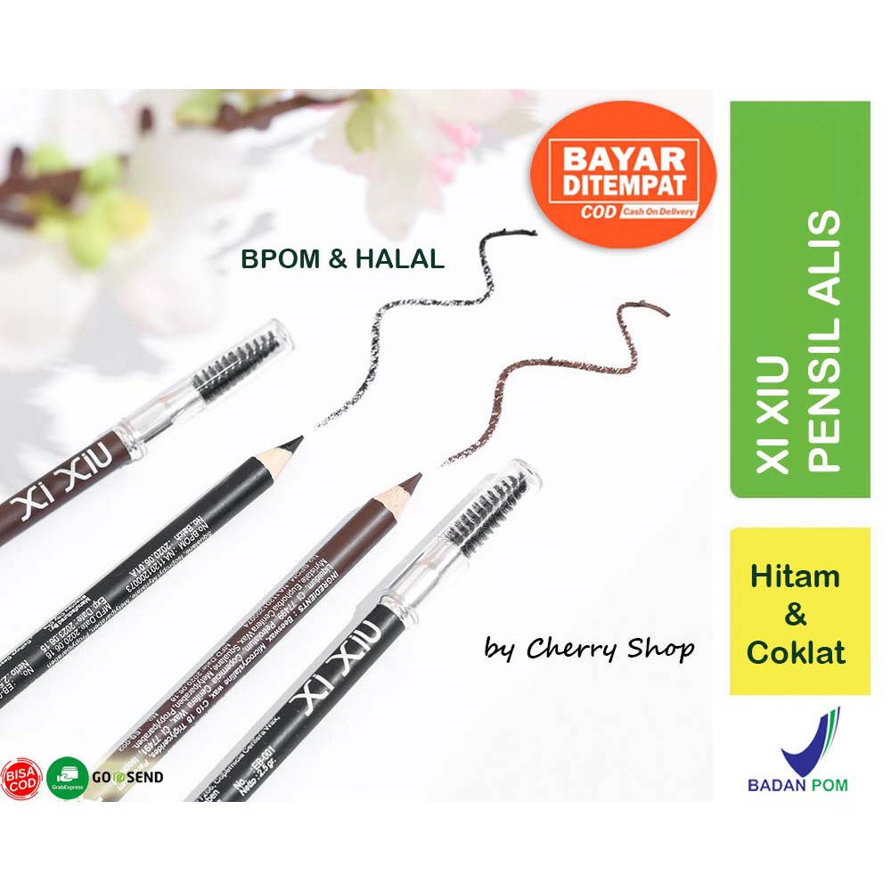 [ORI] [BPOM]  Xi Xiu Eyebrow Pencil Black &amp; Brown XIXIU pensil alis 2 in 1 Eye Brow Hitam - Coklat