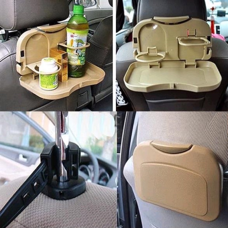 Car Multifunction Foldable Seat Back Table / Meja Lipat Mobil - JH-924 - Brown