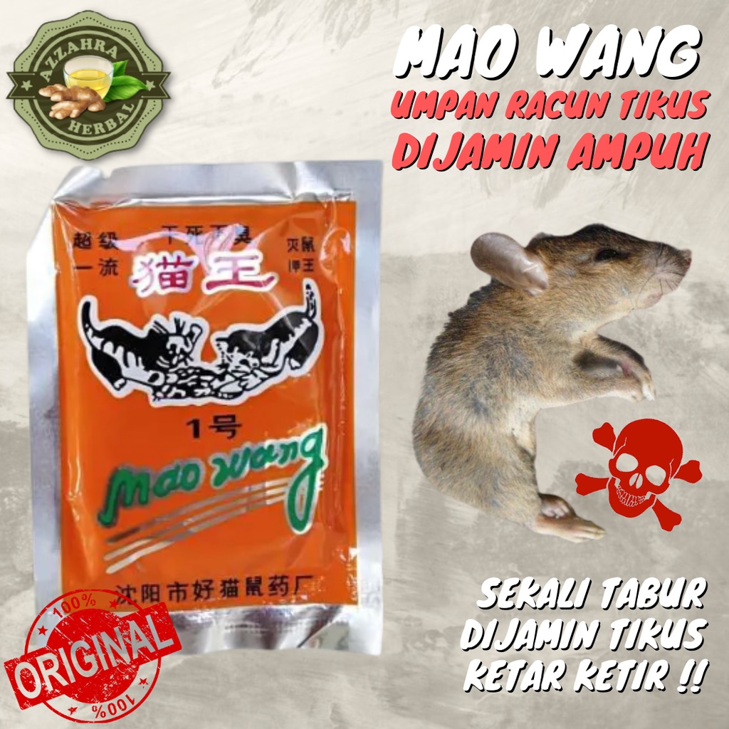 Racun Tikus Mao Wang 𝐎𝐑𝐈𝐆𝐈𝐍𝐀𝐋 / Umpan Racun Tikus Mati Kering dan Gak Bau