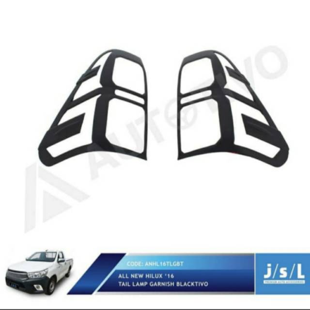 Garnish lampu belakang Toyota all new Hilux/ tail lamp garnish Hitam &amp; Chrome jsl