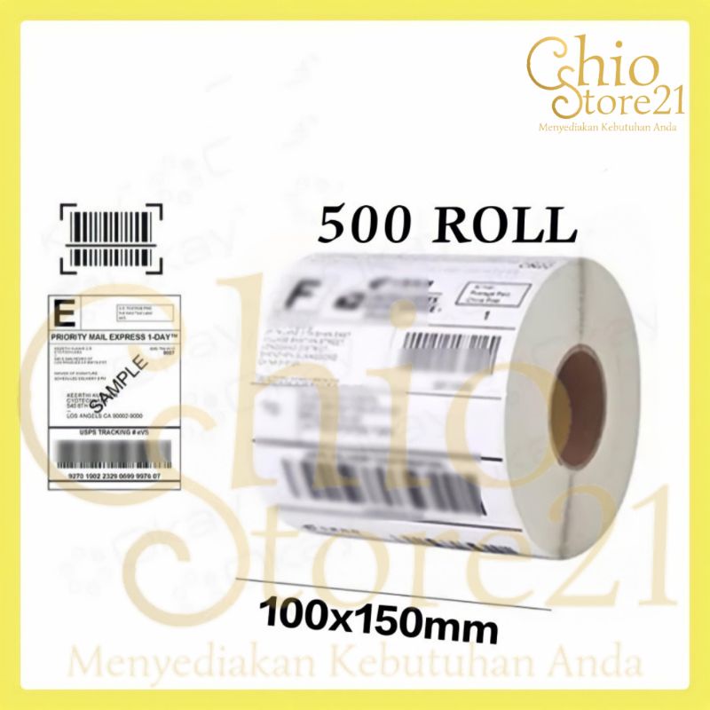 

Label Thermal Printer Kertas Stiker Ukuran 100x150 mm Isi 500/Roll