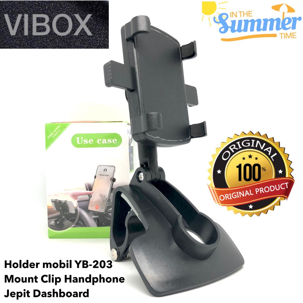 Holder Mobil Jepit Universal 3in1 Car Holder Dashboard Sunvisor Spion 360 Derajat Original holder mobil vibox yb203