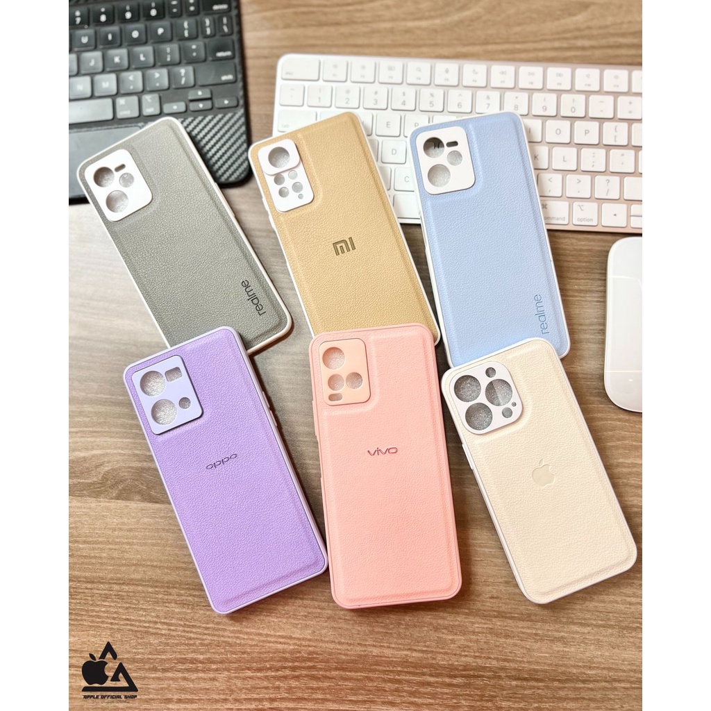 PREMIUM SOFTCASE LEATHER Case REDMI 10C FUZE SOFT CASE Kulit With Logo Silicone Silikon Hardcase Camera Protection