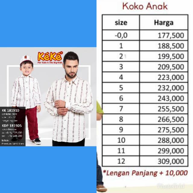 Setelan Koko Anak Keke KK181910 Size 5  Marun Krah Hem Lengan Manset Ada Warna Abu  0 sd 9