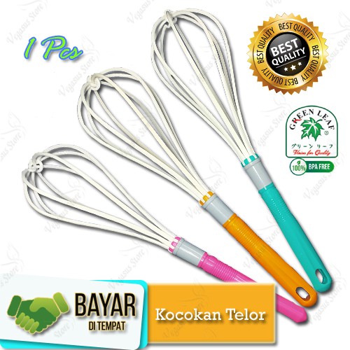 Kocokan Telur Pengocok Telor Green Leaf Anti karat BPA Free Hand Mixer Manual-Vegasus Store(COD)