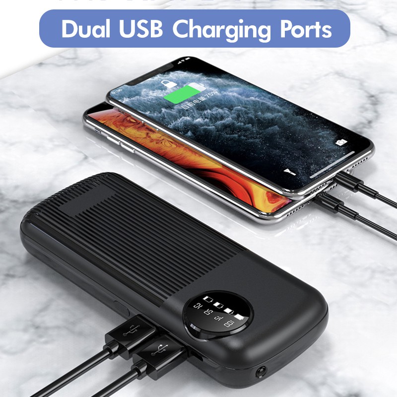 Portable Power Bank 20000mAh 2A Real Capacity Quick Charge Dual Port LED Display