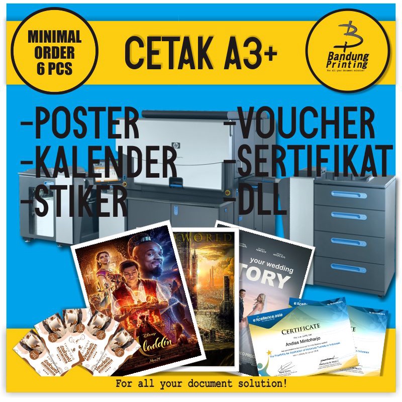

CETAK/PRINT A3+ (MIN ORDER 6PCS) SESUAI KEBUTUHAN