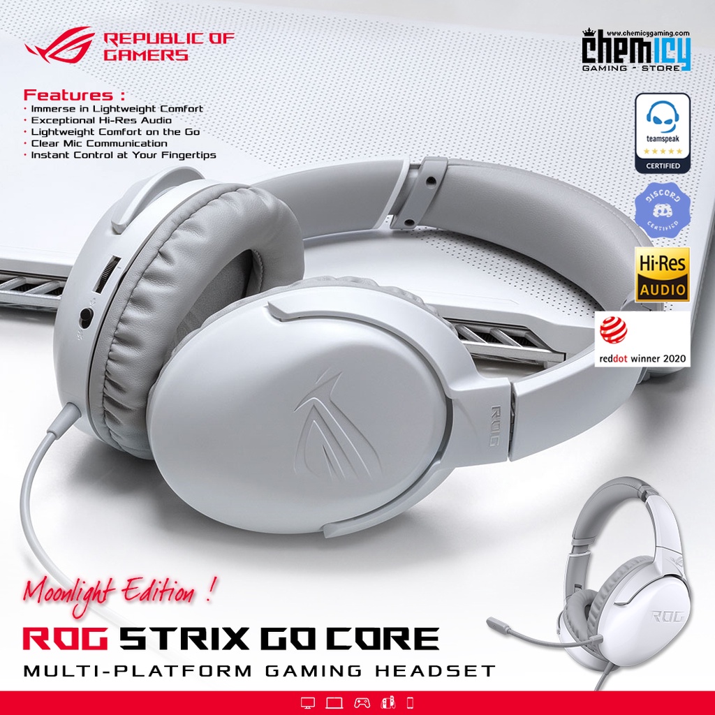 Asus ROG Strix Go Core Moonlight Multi-Platform Gaming Headset