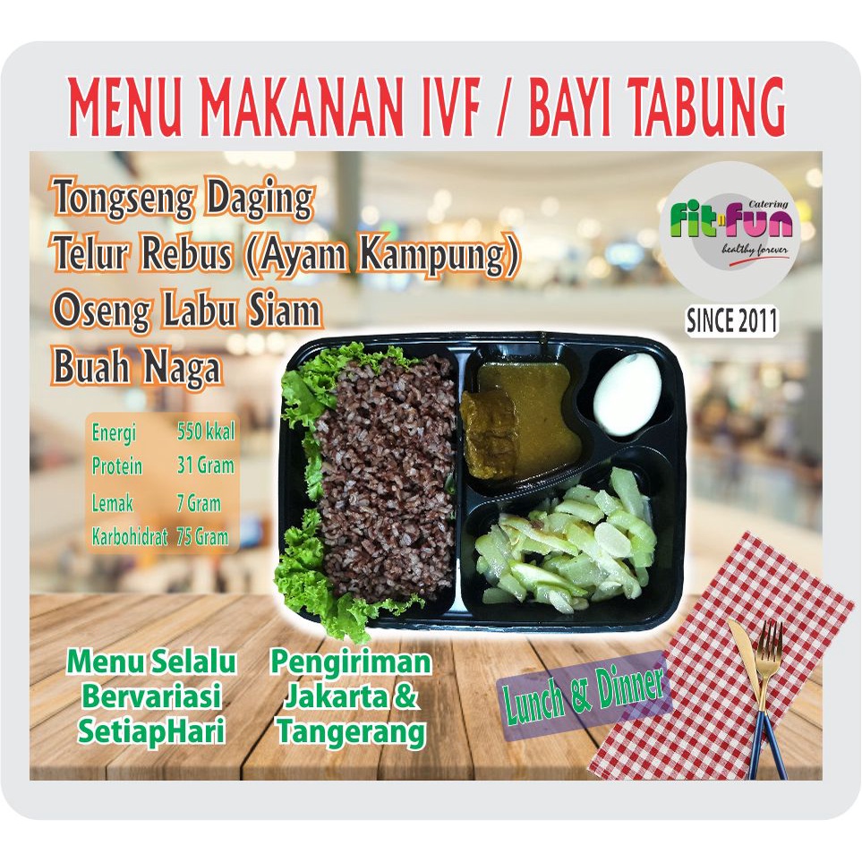 

Katering Program Bayi Tabung IVF (10 Hari) Lunch / Dinner