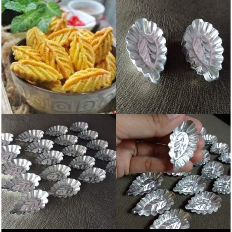 Cetakan Pie Mini/Cetakan Nastar/Cetakan Kue Kering-(20 pcs) Motif Bunga /Motif Daun