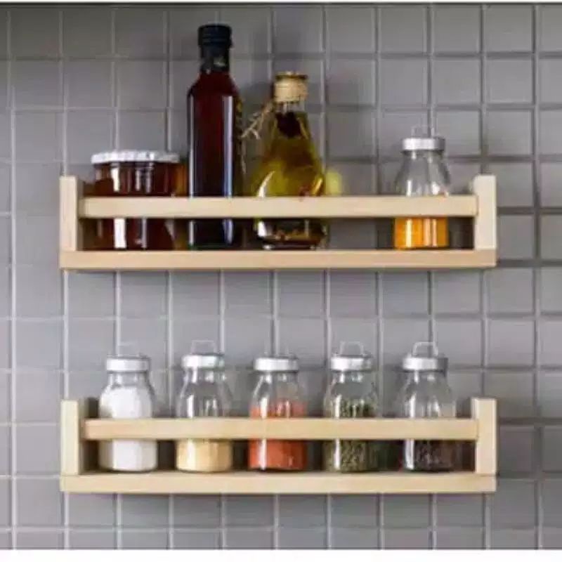 RAK BUMBU KAYU rak dapur botol-1