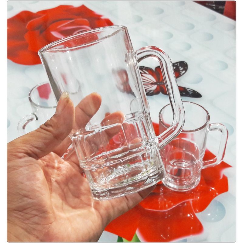 gelas kaca bening gelas bir teh manis 6 pcs